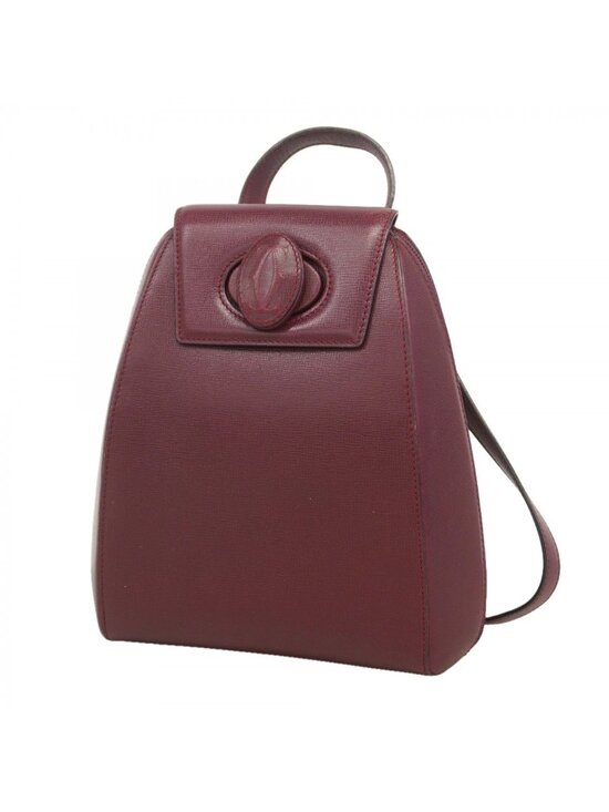 Cartier Backpack Must Leather Bordeaux Gold